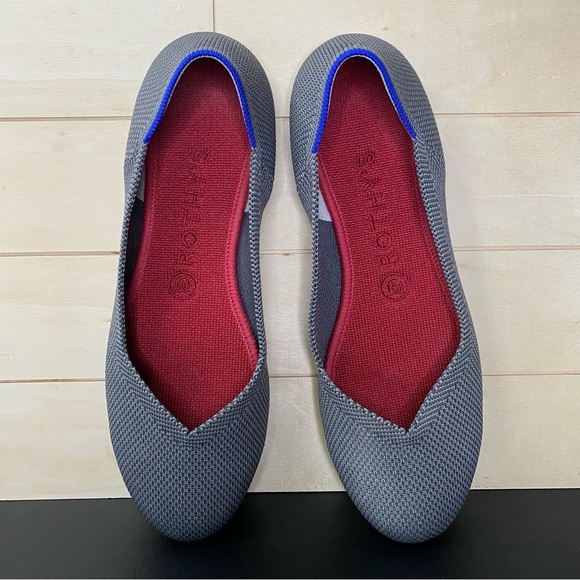 Rothys The Flat Pebble Grey Women's Size 8 Shoes Knit Ballet Flats Slip-Ons - Picture 8 of 11